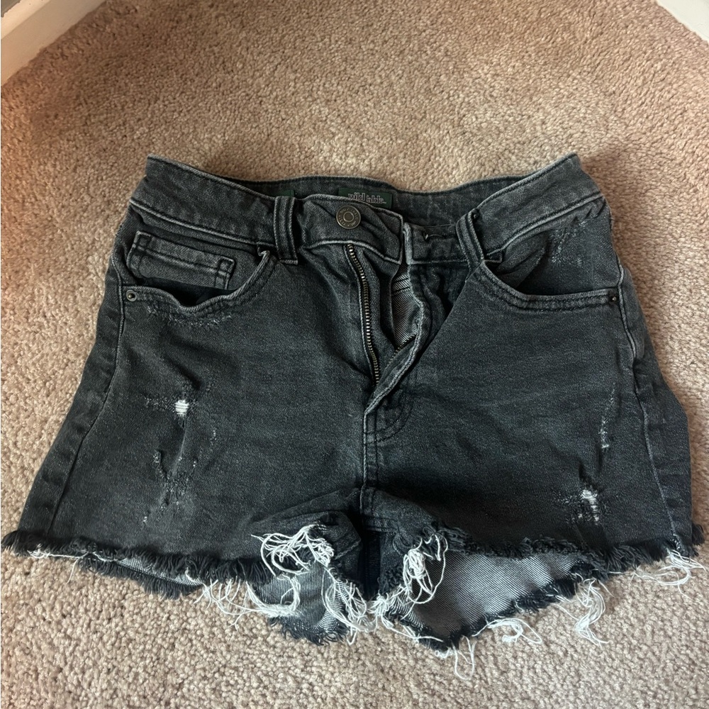 Wild Fable Black Jean Shorts Distressed High-Waisted